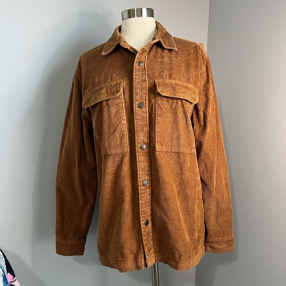 No Boundaries Other - No Boundaries Men's S (34-36) Brown Corduroy Snap Button Oversized Shirt Jacket